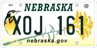 NE license plate XOJ161