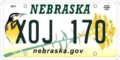 NE license plate XOJ170
