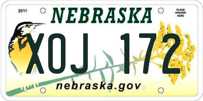 NE license plate XOJ172