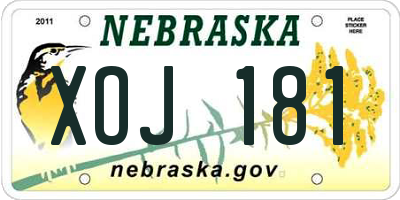 NE license plate XOJ181