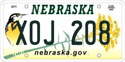 NE license plate XOJ208
