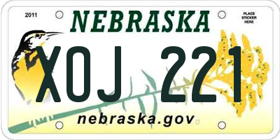 NE license plate XOJ221