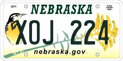 NE license plate XOJ224