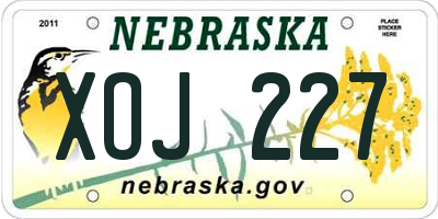 NE license plate XOJ227