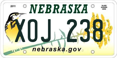 NE license plate XOJ238