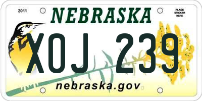 NE license plate XOJ239
