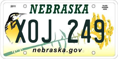 NE license plate XOJ249