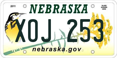 NE license plate XOJ253