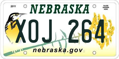NE license plate XOJ264