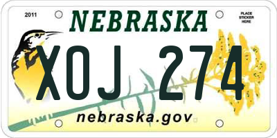 NE license plate XOJ274
