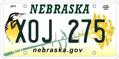 NE license plate XOJ275