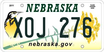 NE license plate XOJ276