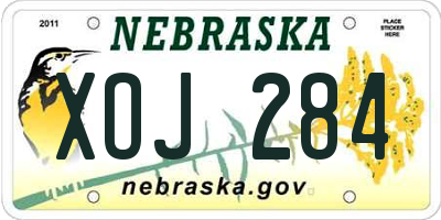 NE license plate XOJ284