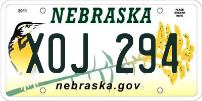 NE license plate XOJ294