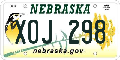 NE license plate XOJ298