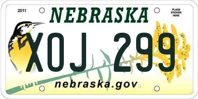 NE license plate XOJ299