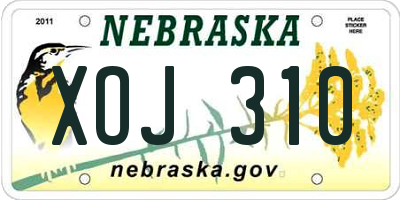 NE license plate XOJ310
