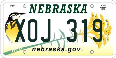 NE license plate XOJ319