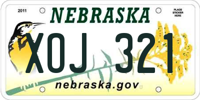NE license plate XOJ321