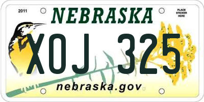 NE license plate XOJ325