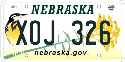NE license plate XOJ326