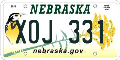 NE license plate XOJ331