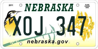 NE license plate XOJ347
