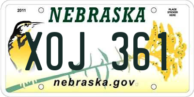 NE license plate XOJ361