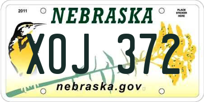 NE license plate XOJ372