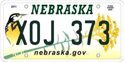 NE license plate XOJ373