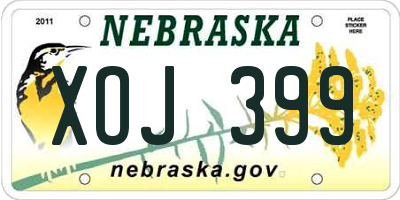 NE license plate XOJ399