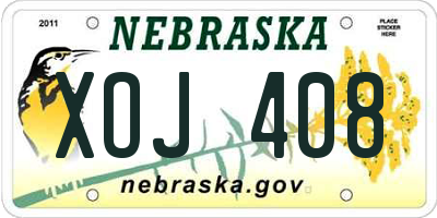 NE license plate XOJ408