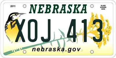 NE license plate XOJ413
