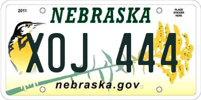 NE license plate XOJ444
