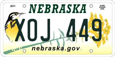 NE license plate XOJ449
