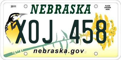 NE license plate XOJ458
