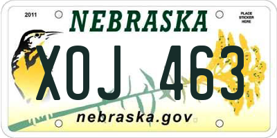 NE license plate XOJ463