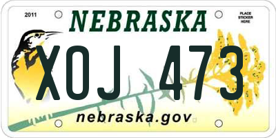 NE license plate XOJ473