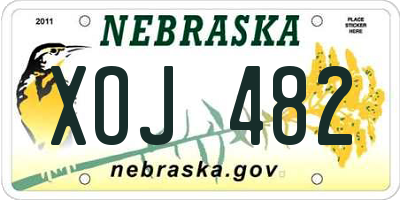 NE license plate XOJ482
