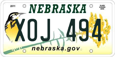 NE license plate XOJ494