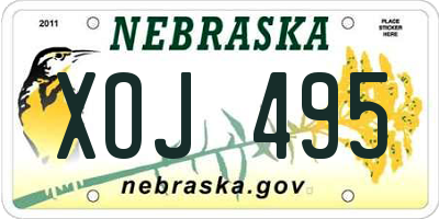 NE license plate XOJ495