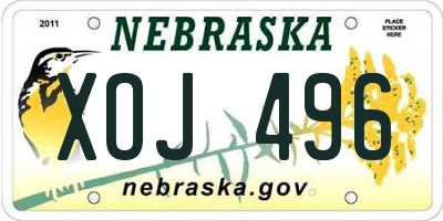 NE license plate XOJ496