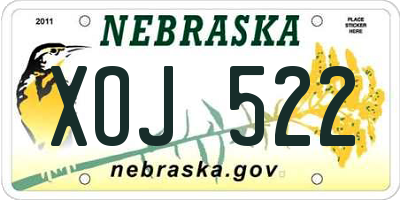 NE license plate XOJ522
