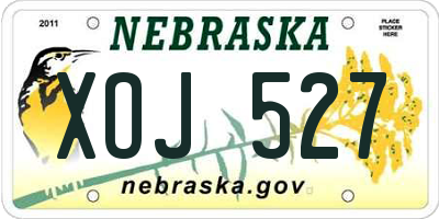 NE license plate XOJ527