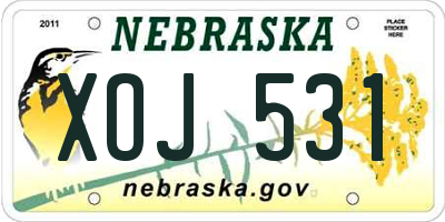 NE license plate XOJ531