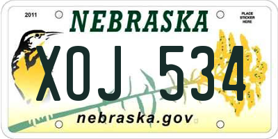 NE license plate XOJ534
