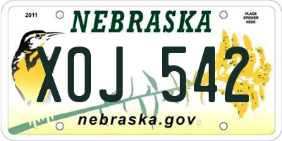 NE license plate XOJ542