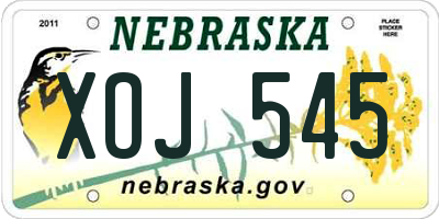 NE license plate XOJ545