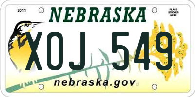 NE license plate XOJ549
