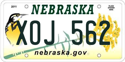 NE license plate XOJ562
